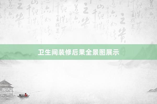 卫生间装修后果全景图展示